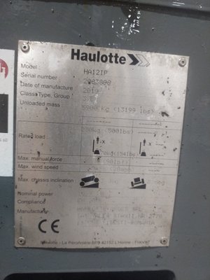 Nacelle articulée Haulotte HA12IP