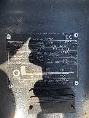 Chariot élévateur électrique UniCarriers TX3 13C