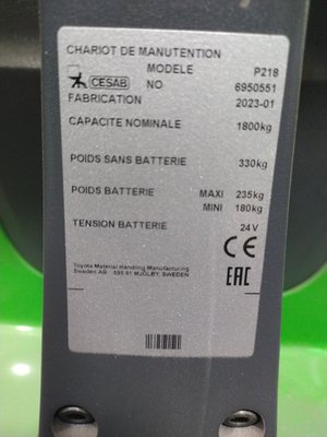 Transpalette ergonomique CESAB P218